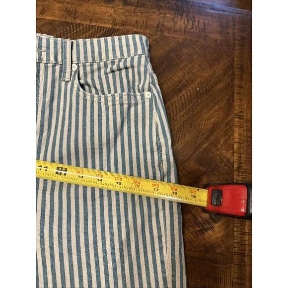 We The Free Free People Jeans 28x28 Blue Wide Leg Denim High Rise Distressed - Picture 11 of 11